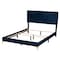 Baxton Studio Abberton Modern and Contemporary Navy Blue Velvet and Gold Metal Queen Size Panel Bed 220-12850-ZORO - alternate 9